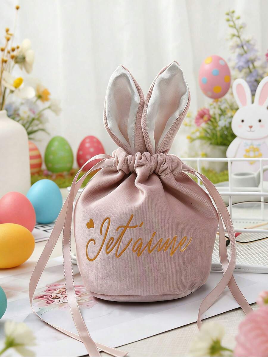 Bolsas de regalo personalizables para Pascua, bolsas de almacenamiento con cordón personalizado, se pueden imprimir con nombres, bolsas de regalo de Pascua personalizadas, ligeras y plegables, elegantes y multifuncionales, bolsa de Pascua DIY, bolsa de regalo para fiestas - Multicolor - Ver 1