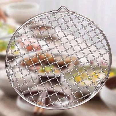 Non Stick Barbecue Grate With Legs Round Stainless Steel BBQ Mesh Barbecue Mesh Outdoor Camping Grilling Mat Baking Net