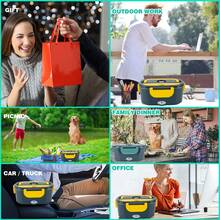 1.5L 2-In-1 Portable Electric Lunch Box | Food Warmer With Insulation Bag | Fast Heating For Car, Truck - Yellow - View 8