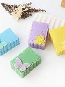 1pc Square Dual-Hole Flower & Butterfly Silicone Mold For DIY - Pink - View 4