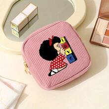 1个 Mafalda Design 女士灯芯绒化妆包，拉链封口 | 多隔层设计，可收纳口红、指甲油、必备品、化妆品、卫生巾等，简约化妆包 - 彩色 - 查看 15