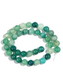 1 String Natural Green Dragon Veined Agate Round Beads, For Jewelry Making DIY Bracelet Necklace Accessories, Size 6/8/10mm - Green - View 11