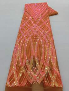 1 Yard /5 Yards Latest 2026 French High-Quality Lace Sequins African Mesh Lace Fabric Latest Design Nigerian 3D Wrap Pattern French Tulle Lace Fabric Is Suitable For Ladies' Wedding Party And Ball Hand-Cutting - A - View 10