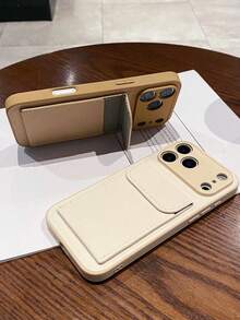 1pc PU Leather Wallet Stand Protective Case, Suitable For IPhone 17 Pro Max 17 Air 14 15 16 Plus 17 11 12 13 Pro Max, Business Photo Holder Protective Cover With Card Slots - Orange - View 4