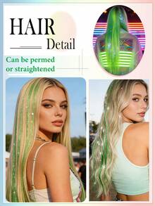 Extensiones de cabello sintético brillante, adecuadas para festivales de música y fiestas - Multicolor - Ver 9