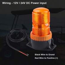 35-LED 360 grados Mini faro ámbar luz de advertencia Strobe compatible con CAT E3500 48V, E4000 36V / 48V, E5000 36V / 48V eléctrico Rider elevadora elevadora izquierda luz Strobe, 10-110 VDC, Burst Flash, camión elevador o luz de señal indistrial Ámbar magnético llevó luces Strobe para carretillas elevadoras de golf UTV coches camiones tractor, 12V 24V  de advertencia techo superior parpadeo emergencia faro - A - Ver 6