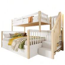 Kids Bed Frames, Headboards & Footboards - White+Natural + Pine + 140cm*200cm - View 8