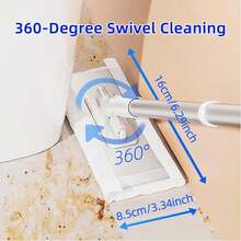 Snap-Grip Mini Mop With 39in Handle - INWEJIA Zero-Touch Gap Dust Cleaner & Locking Head, Disposable Lazy Mop Wet And Dry For Kitchen Bathroom Toilet Corners Window Wall Cleaning - 1PC - 查看 9
