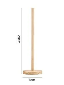 1pc Wooden Paper Towel Holder, Wall-Mounted Tissue Roll Dispenser, Cling Film Storage Rack For Kitchen Organization - Multicolor - View 11