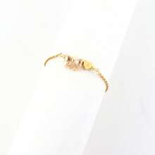 1pc New Fashion Bowknot Heart Initial Golden Stainless Steel Chain Bracelets For Women - Yellow Gold - View 3