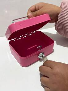 Alcancía con cerradura y 2 llaves, puede almacenar monedas, efectivo, objetos de valor, tarjetas, documentos, caja de metal portátil con ranura para monedas, adecuada para uso diario en la oficina, regalo para amigos y decoración del hogar - Multicolor - Ver 5