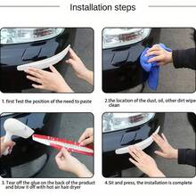 4pcs Universal Car Carbon Fiber Anti-Collision Stickers, Bumper Rubber Anti-Scratch Protective Strips, Body Anti-Scratch Strips, Practical Car Protective Accessories - 4PCS Car Anti-collision Strips - View 6