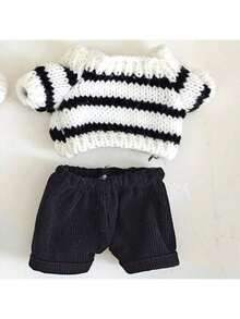 New Striped Knit Sweater Suitable For 17cm Plush Keychain Pendant Doll Clothes - Multicolor - View 4