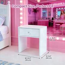Bedside Table, Modern Style Bedroom Side Table With Storage, Nightstand, Suitable For Living Room And Small Office Spaces (White) - trắng - Xem 7