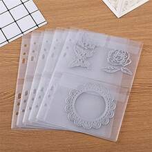 5 piezas de fundas de plástico tamaño A5, carpetas de documentos de PVC impermeables de 6 anillos, adecuadas para presupuestos, cuadernos de hojas sueltas, fotos, archivos, sellos y almacenamiento de moho (3 bolsillos) - TT359 - Ver 6
