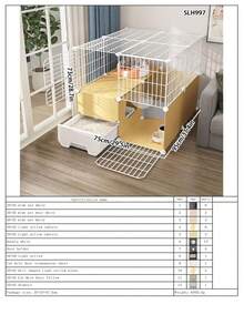 Multi-Functional Cat Villa With Litter Box And Sleeping Area, Modular And Detachable Design, Suitable For Kittens And Multi-Cat Households - Multicolor - View 21
