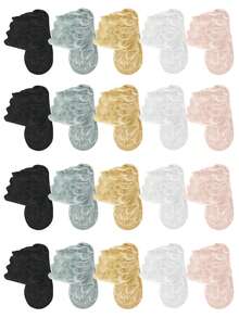 1/5/10双装洛丽塔蕾丝隐形女袜夏季薄款镂空网眼蕾丝花底舒适透气袜子 - 彩色 - 查看 18