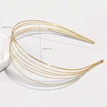 Minimalist Fashion Metal Thin Headband, Suitable For Daily Wear - Gold - View 5
