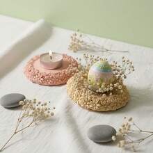1pc DIY Clay Mold Floral Pedestal Silicone Mold Flower Border Round Ashtray Storage Tray Creative Plaster Decor Resin Mold, Suitable For DIY Handcraft, Craft Casting - Flowerbed Mold - View 5