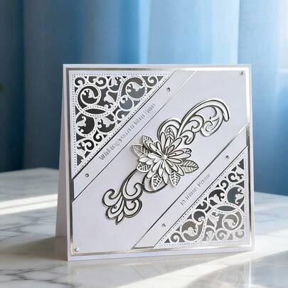 قطعة واحدة من قالب التقطيع بالدانتيل - مثالي للحرف الورقية، صناعة البطاقات، تجميع الألبومات والديكور DIY، القالب مصنوع من معدن.