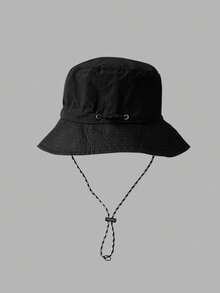 1pc Women/Men Foldable & Packable Bucket Hat, Windproof Drawstring Adjustable Sun Hat, Outdoor Sport Water Resistant Quick-Dry Cap - Multicolor - View 12