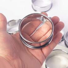 6pcs/12pcs Double-Sided Round Mousse Rings, Stainless Steel Cake Rings, Bread Molds, Egg Rings, Pastry Rings, Stainless Steel Mousse Rings, Round Chiffon Cake Molds, Tart Rings - Multicolor - View 7