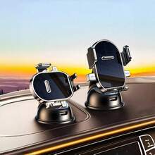 360°旋转车载手机支架 - 带吸盘底座、自动锁定机制、防震、通用型车载导航支架 - 強力吸盤款 - 查看 13