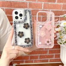 1 pieza Carcasa de concha con brillo, Funda de teléfono personalizada con flor + perla, Funda de teléfono con diseño de nombre personalizado, Funda de teléfono con forma de corazón, Regalo de aniversario, Regalo del Día de San Valentín, Regalo, Regalo de cumpleaños, Regalo de boda, Regalo del Día de la Madre, Regalo del Día del Padre, Regalo para mejor amigo, Regalo para mamá/papá, Regalo para novio, Regalo para novia, Adecuado para S25 Ultra/S25 Plus/S25/S24 Ultra - Púrpura malva - Ver 7