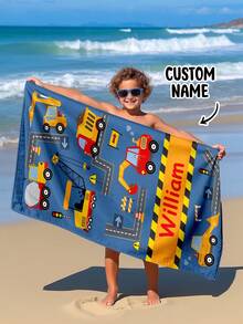 Personalized Children's Sand-Free Beach Towel, Customizable Kids Swimming And Travel Towel Accessories - Multicolor - View 1