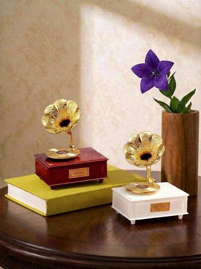 Cirelle 复古音乐盒留声机机制 8 曲音乐盒 - 适合女性、生日、返校、毕业、婚礼的桌面装饰礼物