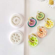 1pc/2pcs Kiwi Lemon Shaped Polymer Clay Earring Mold, DIY Jewelry Pendant Mold Handcraft Tool - White - View 8
