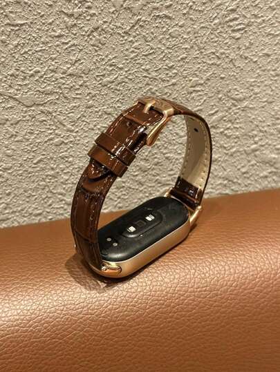 1 pieza de estilo de vacaciones de verano para mujer, correa de reloj de cuero brillante con estampado de bambú, compatible con Xiaomi Band 8 Pro/9 Pro, para Mi Band 3/4/5/6/7, 8/8 NFC/9/9 NFC/10/10 NFC, para Watch4/Watch5