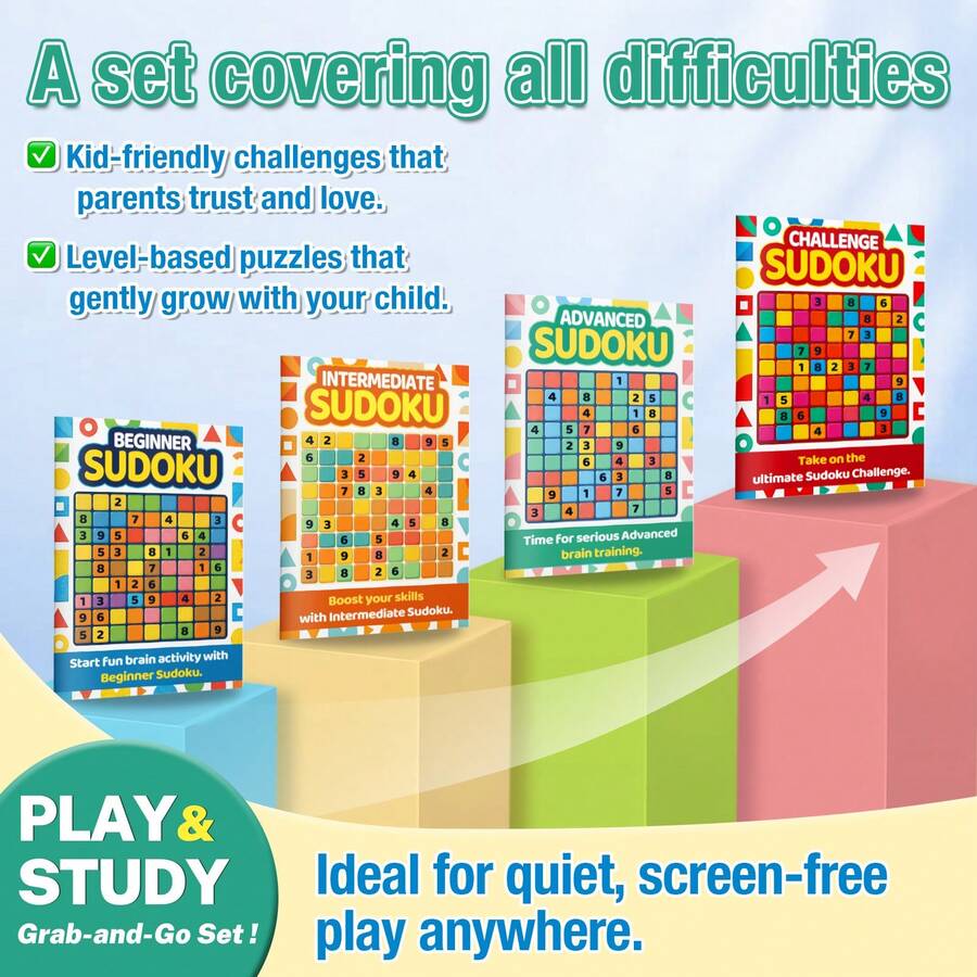 Bộ sưu tập sách bài tập Sudoku – Những thử thách logic lưới màu nhiều cấp độ giúp tập trung tinh thần, tư duy thông minh và giải trí không cần màn hình. - Sudoku - Xem 1