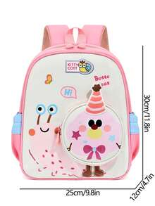 New Cartoon Snail Small Backpack Cute Lightweight Shoulder Bag For Boys And Girls To Go Out - Baby Pink - View 11