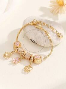 Flower Charm Bracelet Valentines,Mom,Mother,Mother's Day,Gift - 彩色 - 查看 4