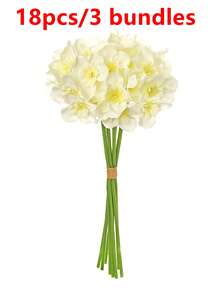 6 pièces/12 pièces Fleurs de jonquille artificielles, fleurs de jonquille jaunes factices pour la décoration de mariage, la décoration de la maison et de la chambre, fleurs factices pour la décoration de la maison et du mariage - Multicolore - Voir 18