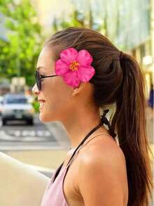 3pcs - Hawaiian Flower Hair Clips, Plumeria Foam Hair Clips, Hawaiian Tropical Party Decor, Beach Pool Resort Outfit, Hawaiian Party Supplies, Bridal Wedding, Hair Accessories, Claw Clips, Hair Clips, Hair Claws, School Supplies, Hair Decorations, Hair Slide, Hair Barrettes, Hairpin,Travel,Birthday - 3pcs Multicolor - View 4