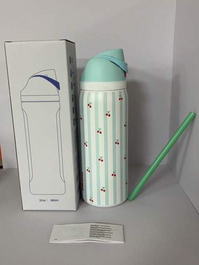 32oz Stainless Steel Insulated Sports Water Bottle With Straw, Suitable For Sports, Travel And School; 32oz Large Capacity Metal Vacuum Insulated Reusable Coffee Travel Mug; Portable Water Bottle; Keeps Hot/Cold For Hours; Sweat-Proof; Durable; 32oz Sports Water Bottle, Ideal For Outdoor Activities, Camping, Driving, Great Birthday And Christmas Gift For Fitness Enthusiasts