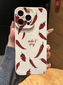 1个磨砂TPU软硅胶手机壳，可爱辣椒图案，液态硅胶防震全包保护，兼容 17 Pro Max、16 Pro Max、17 Pro、15 Pro Max、14 Pro Max、13 Pro Max、Galaxy S25 Ultra、S24 Ultra、A55、A54、A53、A16、A15、A06、A05S - 彩色 - 查看 1