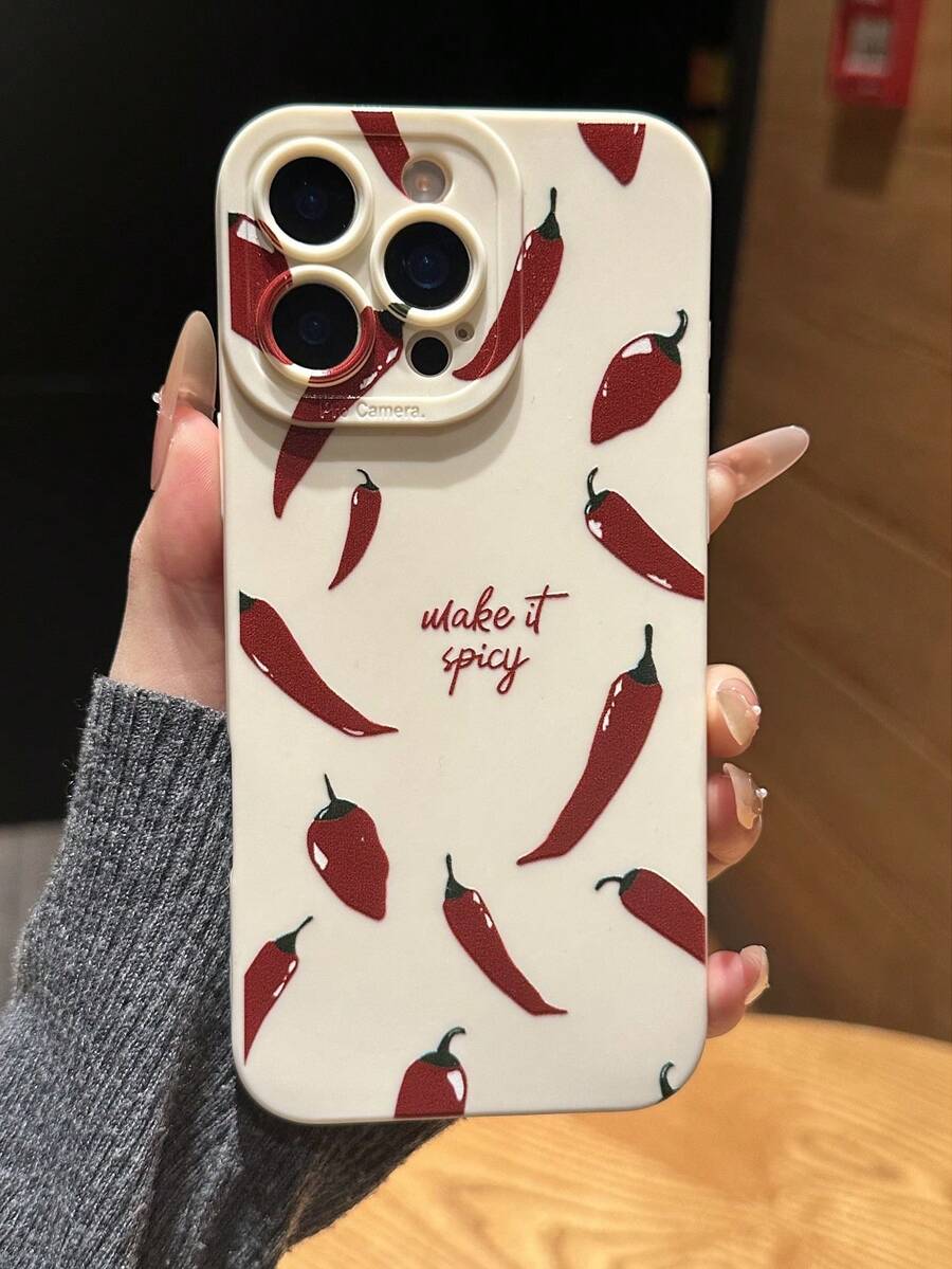 1个磨砂TPU软硅胶手机壳，可爱辣椒图案，液态硅胶防震全包保护，兼容 17 Pro Max、16 Pro Max、17 Pro、15 Pro Max、14 Pro Max、13 Pro Max、Galaxy S25 Ultra、S24 Ultra、A55、A54、A53、A16、A15、A06、A05S - 彩色 - 查看 1