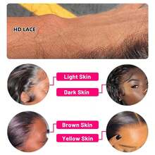 Straight 13x4 Lace Front Human Hair 13x6 HD Transparent Lace Frontal Wigs 30 40 Inch 5x5 Glueless Closure Wig PrePlucked - Natural Black - 查看 6