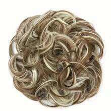 1pc Synthetic Hair Bun Scrunchie, Elastic Wavy Curly Hair Piece For Messy Bun, Hair Accessory For Women And Girls - Multicolor - View 7