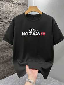 Camiseta de manga corta holgada con estampado de moda para hombres GRDR | Diseño exquisito | Esencial de verano | Fácil de combinar, mostrando tu estilo - Negro - Ver 3