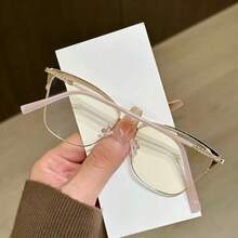 1件装 女士新款金属猫眼水钻独特设计闪亮眼镜 - 無色 - 查看 15