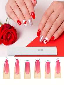 25pcs (Optional 80/80, 100/180) Grit Nail Files, Acrylic Nail Sanding Boards, Professional Manicure Tools, Suitable For Home & Salon, Durable Double-Sided - Multicolor - View 6