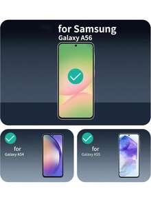 Shockproof Tempered Glass Screen Protector 4-In-1 Set 2pcs Galaxy A56 Tempered Glass Screen Protector + 2pcs Camera Lens Protector, Fit For Galaxy A17/A16/A15/A14/A55/A50S/A54/A53/A52/S24FE, Dual-Layer Shatterproof High-Definition Tempered Glass Screen Protector, [9H Hardness][Anti-Shock][Anti-Scratch], Phone Accessories, Compatible With Phone Cases, Spring Birthday Gift - Clear - View 9