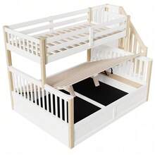Kids Bed Frames, Headboards & Footboards - White+Natural + Pine + 140cm*200cm - View 11