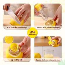 Manual Juicer, Lemon And Orange Juicer, Rotary Juice Separator, Multifunctional, Manual Press-Type Fresh Juicer, Kitchen Gadget - Yellow - View 3