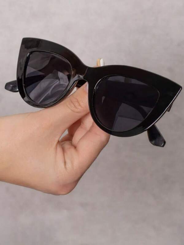 1pc Large Frame Cat Eye Shaped PC Eyeglasses Frame, Vintage Fashion Glasses Suitable For Daily Wear, Commuting, Photography Decoration And Stylish Eyewear Selection