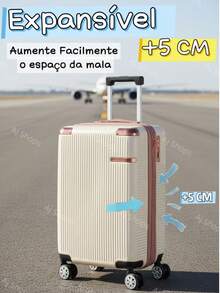 10kg Standard ANAC Travel Suitcase With 360° Removable, Expandable, Rigid, Lightweight, Durable, Premium ABS, Small Executive Carry-On Luggage, Sturdy, Reinforced, Silent Wheels, YGM Suitcases, Colors: Black, Blue, Pink, Gold, Silver, Beige - 金色 - 查看 8